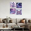(4er Pack) Lila Schmetterling - speziell geformtes Diamond Painting - 30*30cm