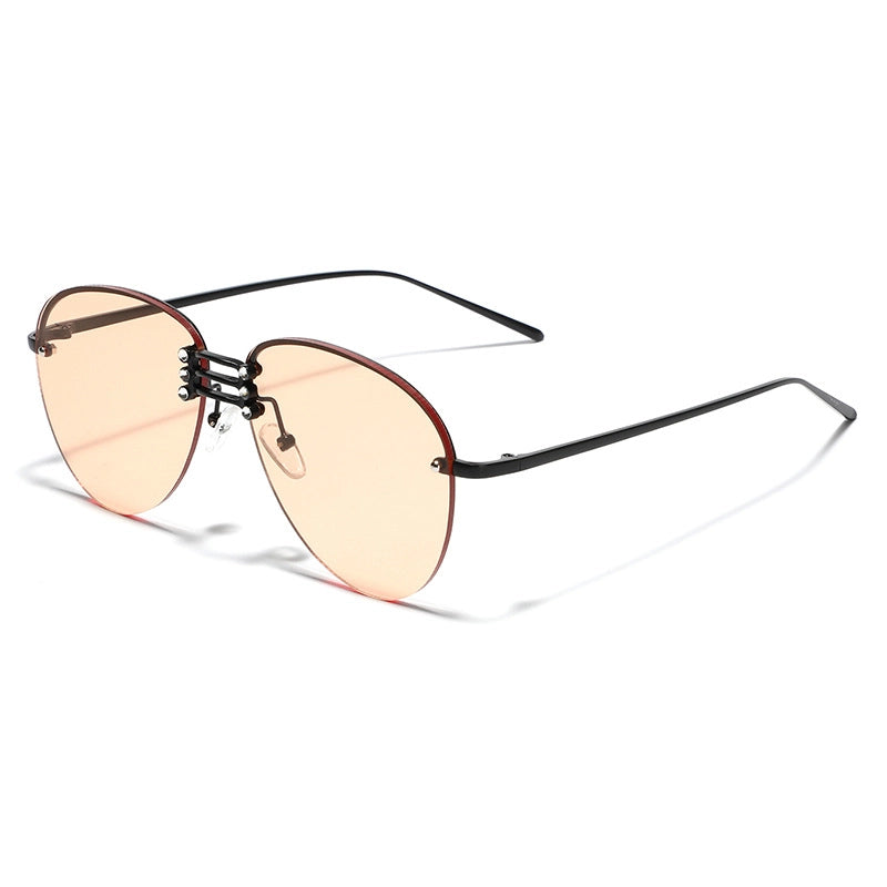 Casual Minimalist Solid Color Pc Toad Glasses Half Frame Women’s Sunglasses