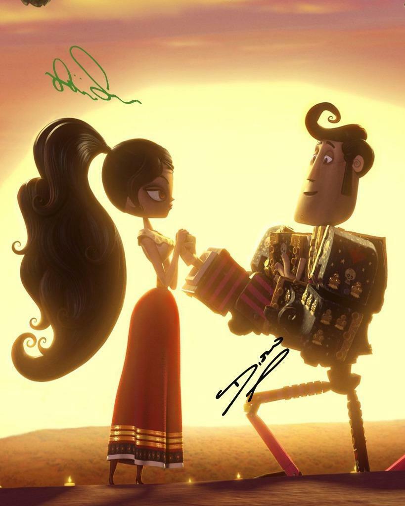 The Book Of Life Zoe Saldona Diego Luna SIGNED AUTOGRAPHED 10X8REPRO Photo Poster painting PRINT