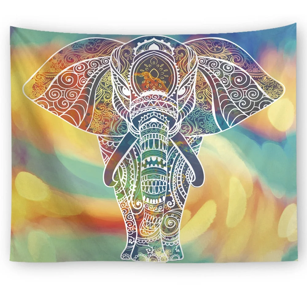 Bohemian Mandala Elephant Tapestry Wall Hanging Sandy Beach Picnic home decoration wall blanket tapestry bedroom wall hanging