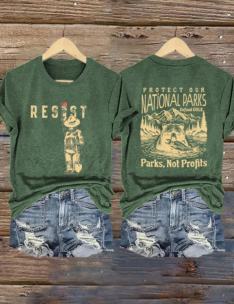Smokey Bear Resist Protect Our National Parks T-Shirt