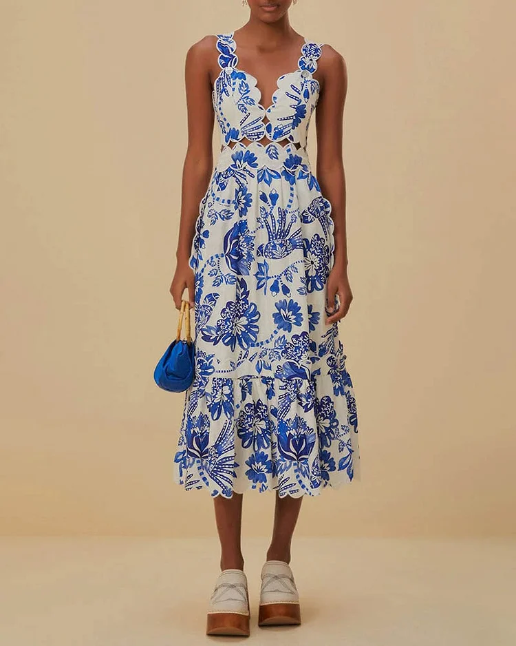 Ladies fashionable and elegant printed dress