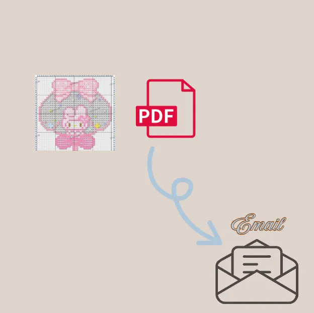 Pink Clear Melody Hand Fan Digital Pattern 