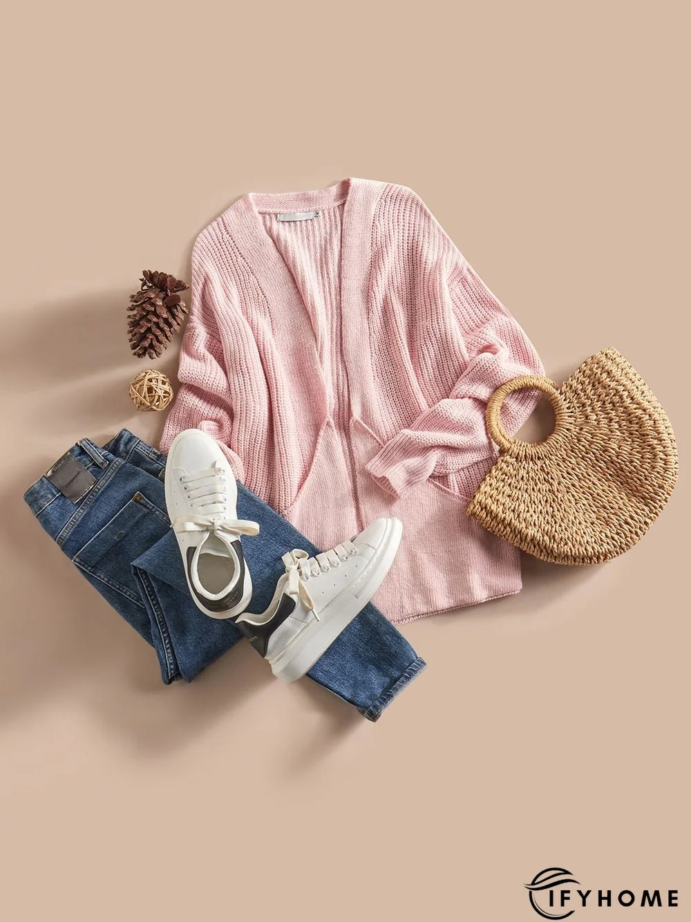 Women Long Sleeve Casual Cotton-Blend Sweater Cardigan | IFYHOME