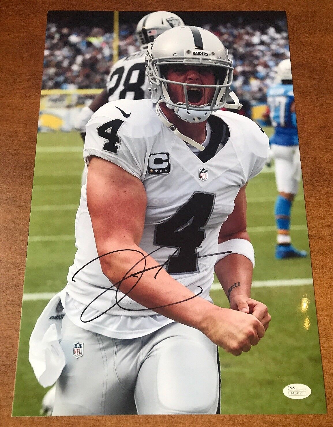 DEREK CARR SIGNED AUTOGRAPHED AUTO 11x17 Photo Poster painting JSA COA OAKLAND RAIDERS