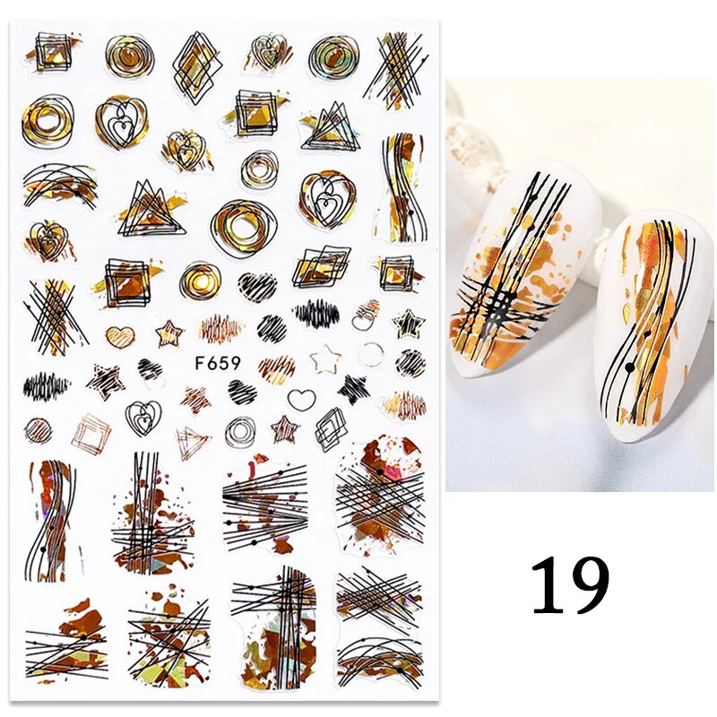 1Pc Summer Tropical Beach 3D Nail Sticker Iridescent Coconut Tree Leaves Nail Transfer Decals Slider Decoration Manicures