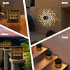 Solar Elegant Flower Wall Lights Waterproof Decorative Pathway Light 7-Color Changing Metal Projector Lamps for Backyards/Patio/Porch