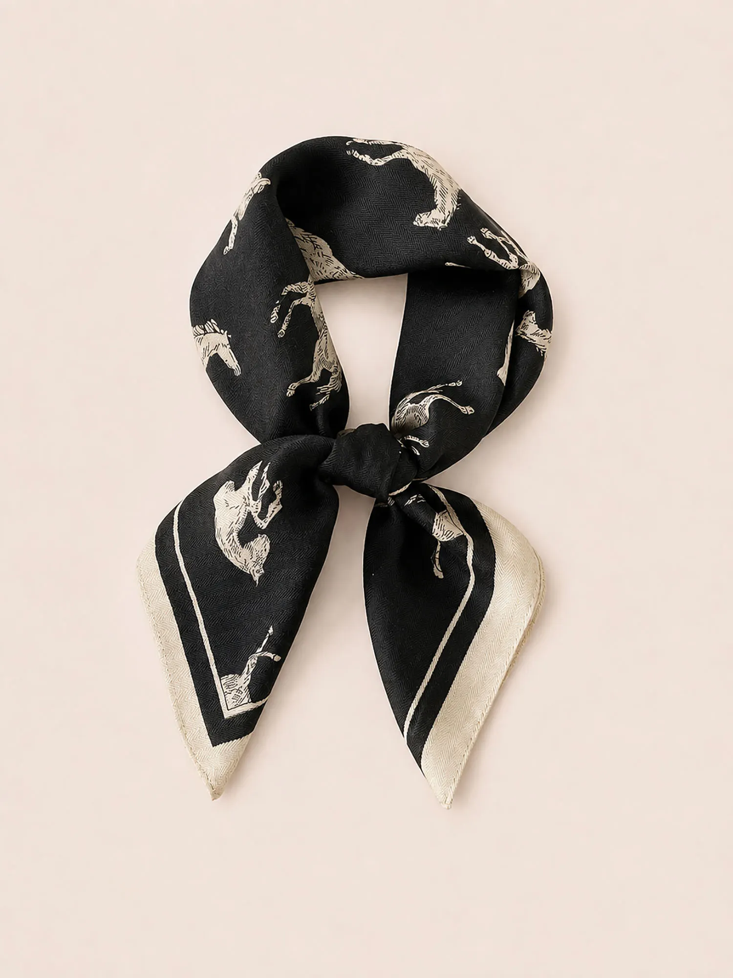 Vintage Equestrian Horse Print Square Scarf for Women, Old Money Style Neck Wrap Hair Bandana Accessory