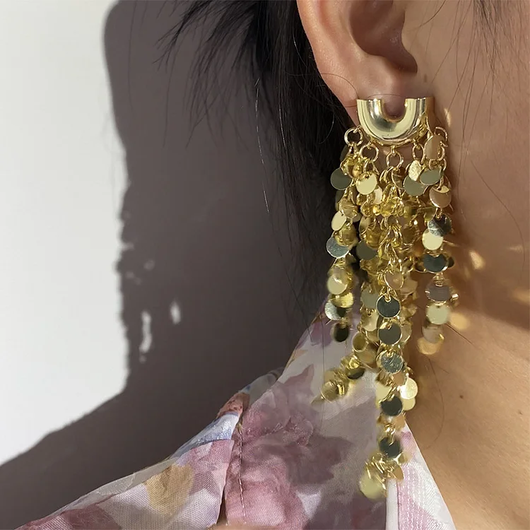 Party Fish Scale Metal Sequins Earrings