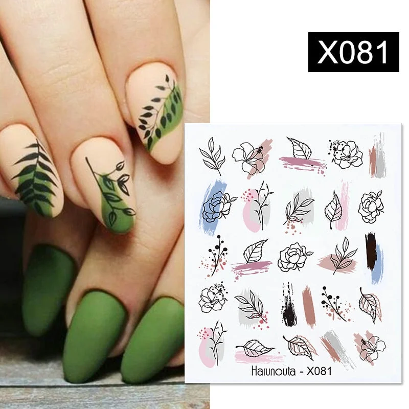 1PC Avocado/Watermelon/Orange Nail Stickers Summer Fruit Leaves Transfer Decals Sliders For Nails DIY Decoration Manicures-Nail Inspo