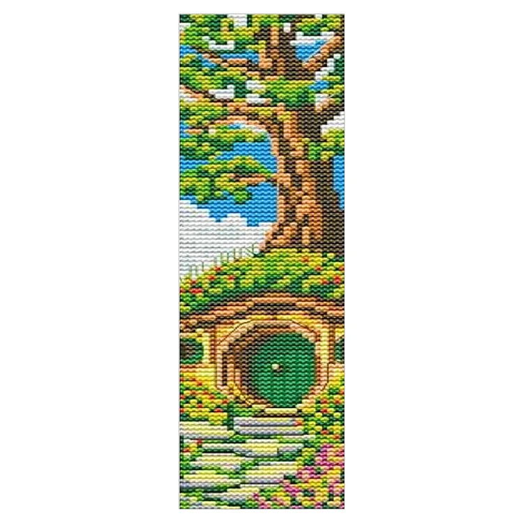 11CT Stamped Double-Sided Cartoon Bookmark Embroidery Kit 25x8cm for Book Lovers