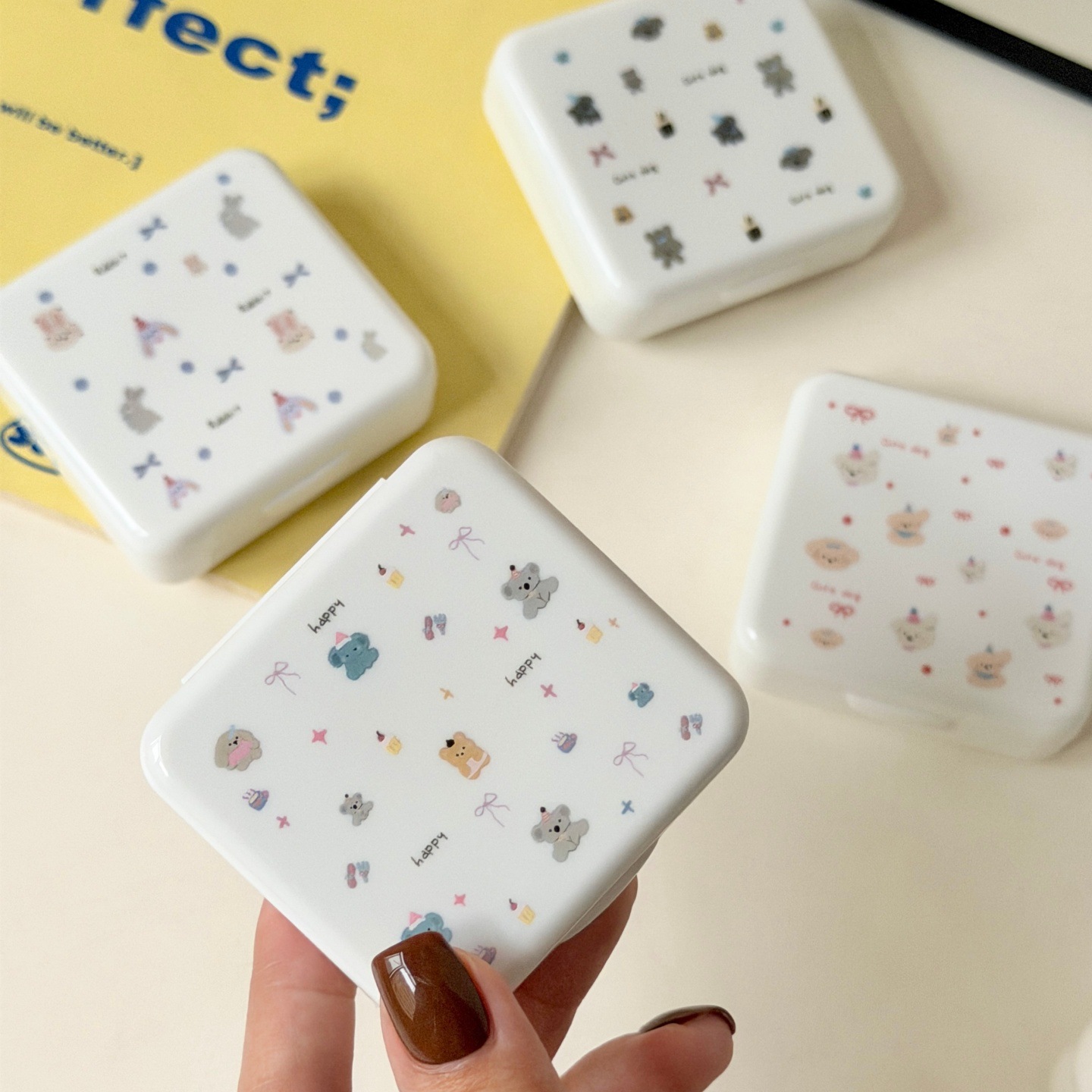 Kawaii Cute Animal Coloured Contact Lens Case