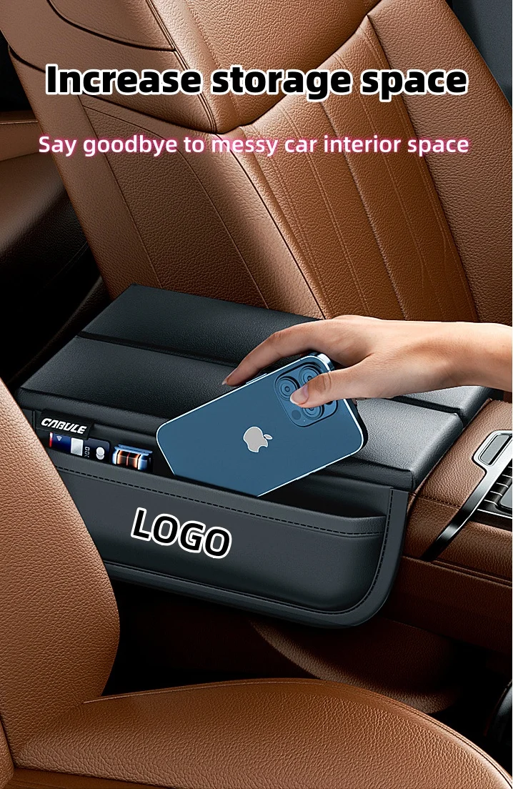 Car center opening and closing heighten storage armrest box mat