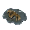 Purple Clay Pot Tea Pet Handmade Creative Crab Tea Pet Decoration Color-changing Crab He Leaf Base Home Decoration