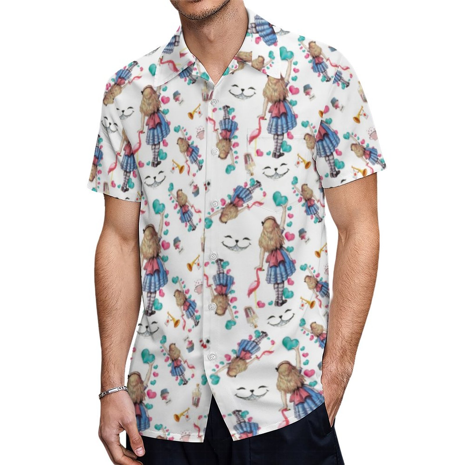 Beautiful Dream Repeating Pattern Leggins Hawaiian Shirt Mens Button Down Tropical Hawaii Beach Shirts