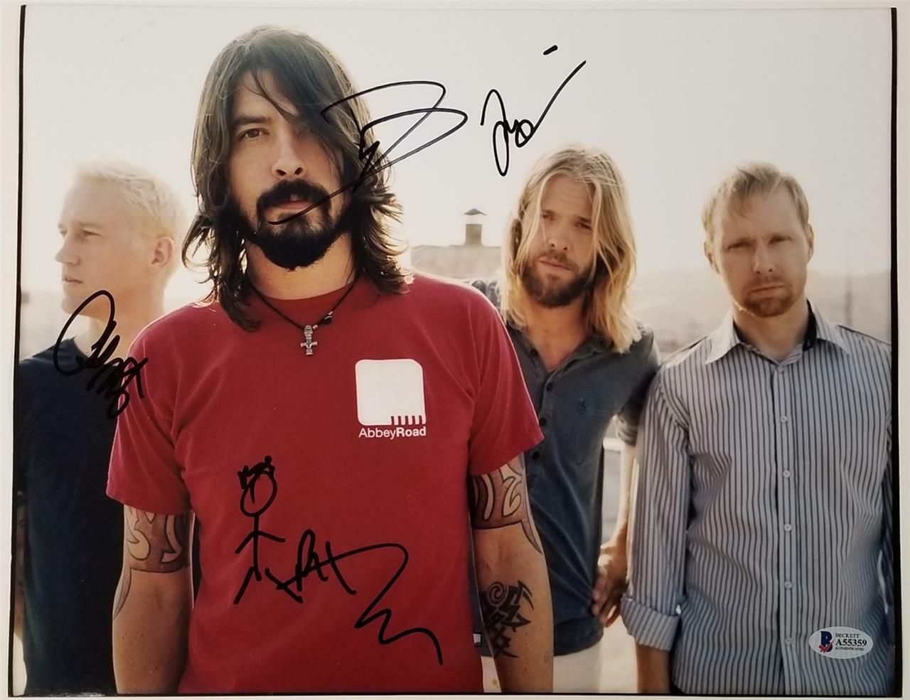 Foo Fighters signed 11x14 Photo Poster painting Grohl Hawkins Smear Shifflet ~ Beckett BAS COA