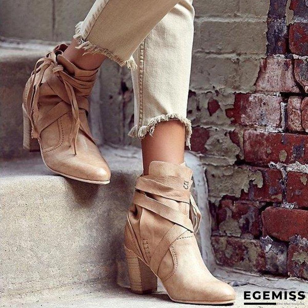 Chunky Heel Martin Boots Outdoor Ankle Boots | EGEMISS