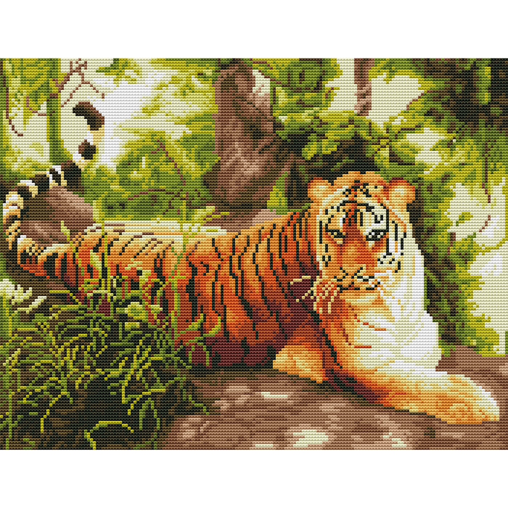 

Tiger - 11CT Stamped Cross Stitch - 45*35CM, 501 Original