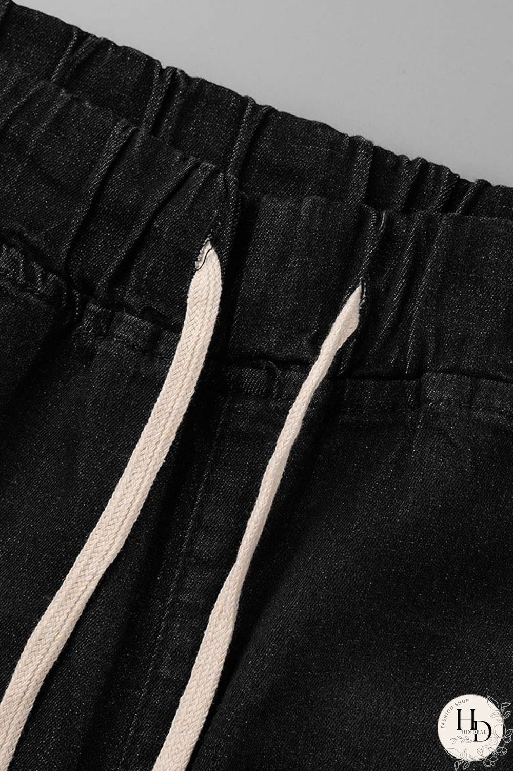 Black Fashion Casual Solid Ripped Plus Size Jeans