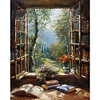(US Only)Paint By Numbers Kit On Canvas DIY Oil Art Window Picture Home Art Decor40x50cm