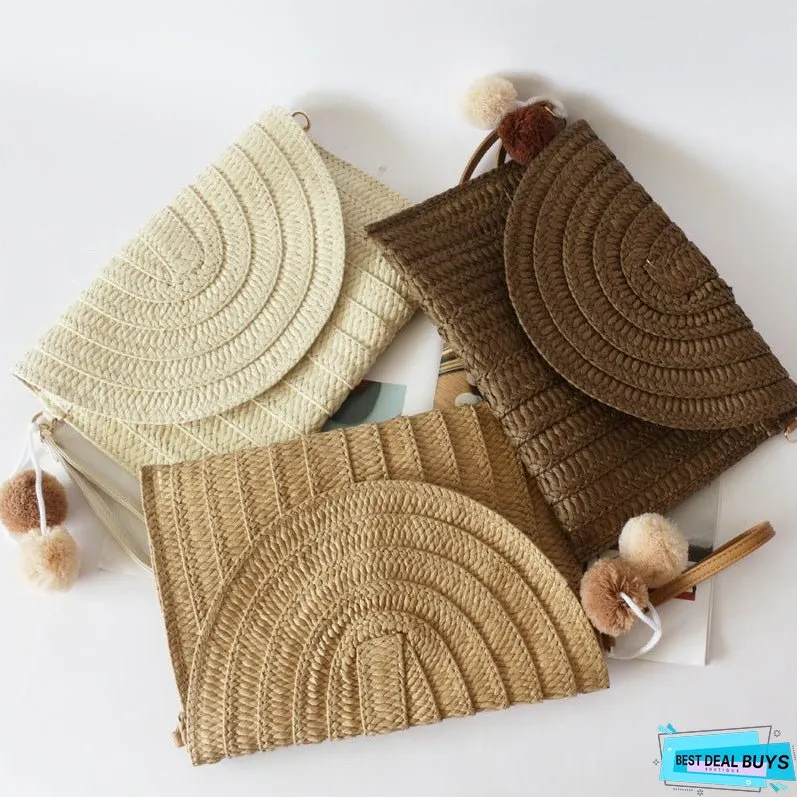 Hand Straw Bag Messenger Beach Bag