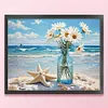 Beach Daisy Vase-11CT Stamped Cross Stitch 50*40cm/19.69*15.75in tapestrymarket