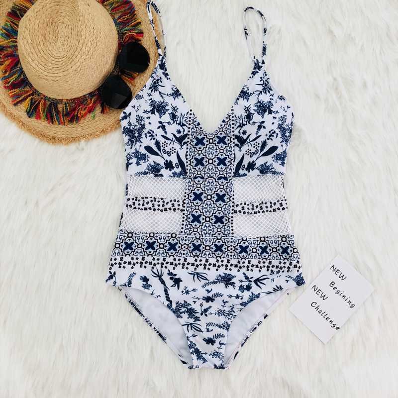 Sexy Vintage Printed One Piece Swimsuit
