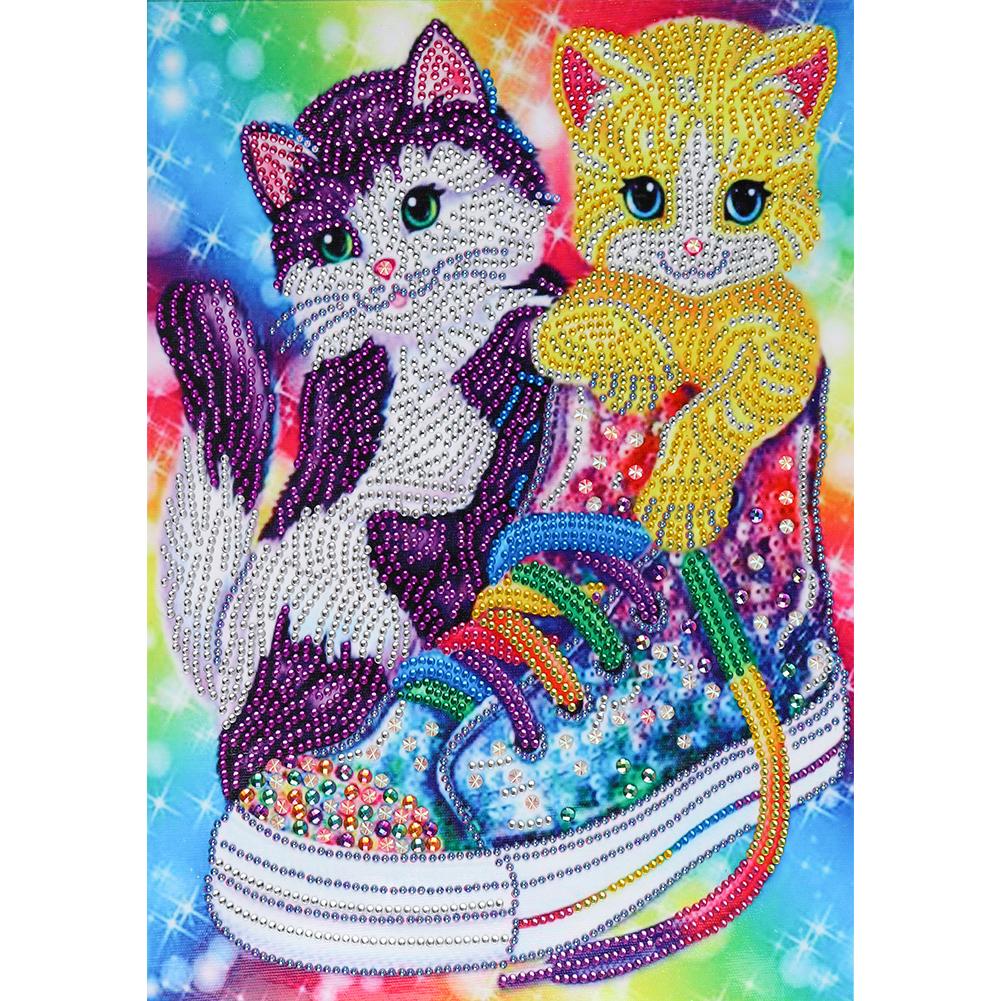 

30*40CM-Special Shaped Diamond Painting-Cute Cat, 501 Original
