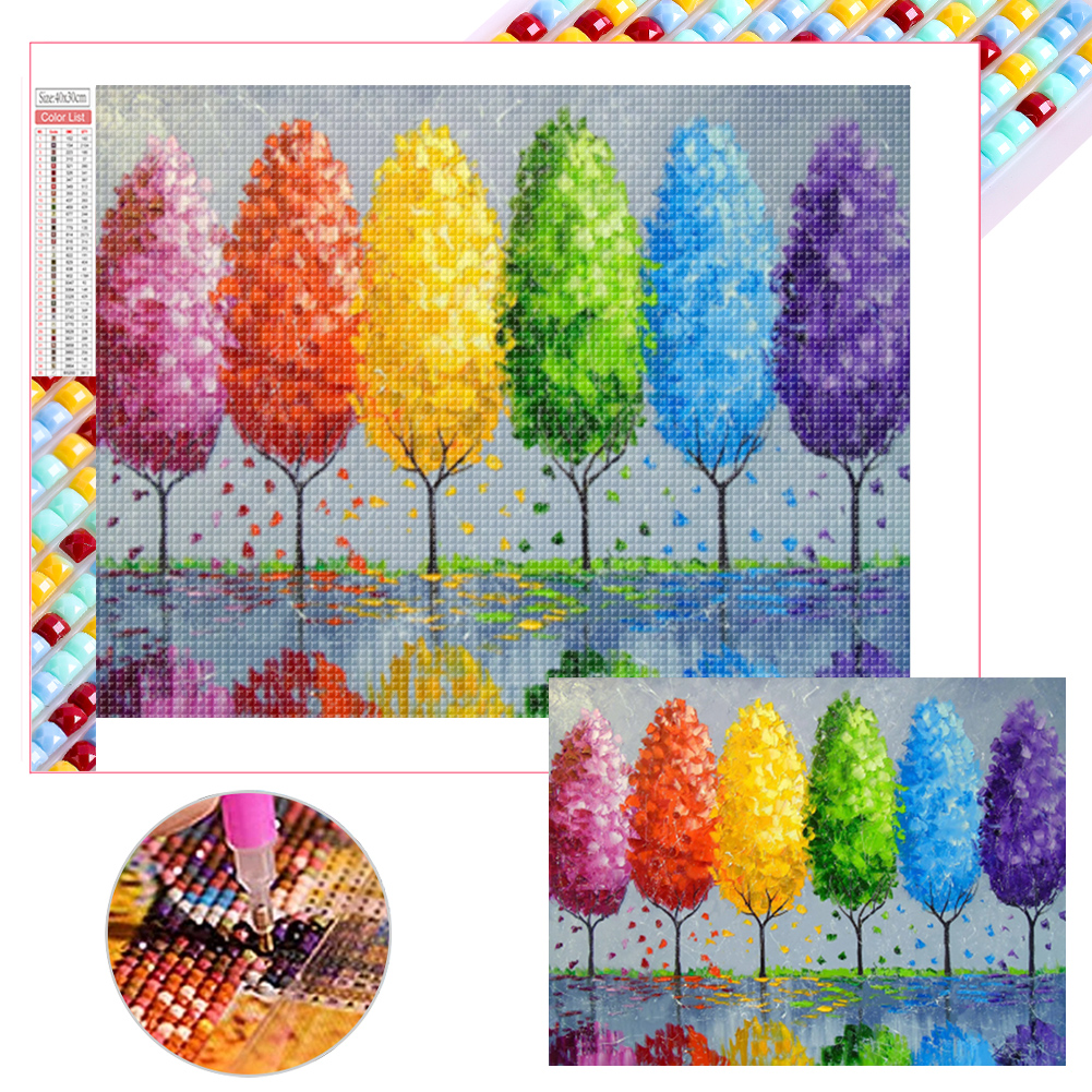 Colorful Woods 40*30cm(picture) full square drill diamond painting