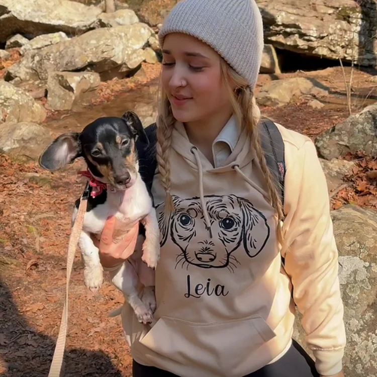 Custom Pet Photo + Name Printing T-shirt Custom Dog Cat Graphic Tee Sweatshirt Hoodie