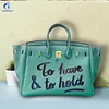 Hand Draw Customize Art English graffiti Bags For women Handbags Designer Shoulder Bag Real Cowskin Leather Unique personality