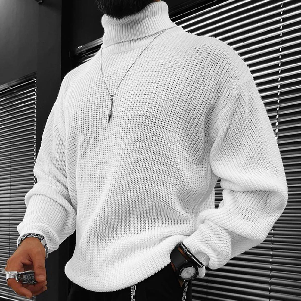 Turtleneck Retro Casual Men's Outerwear Sweater