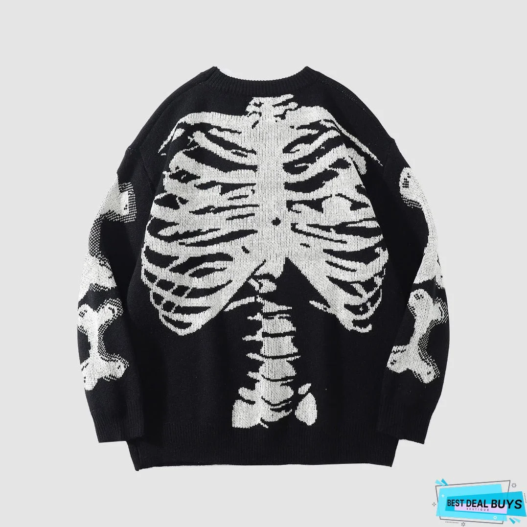 Skeleton Print Sweater