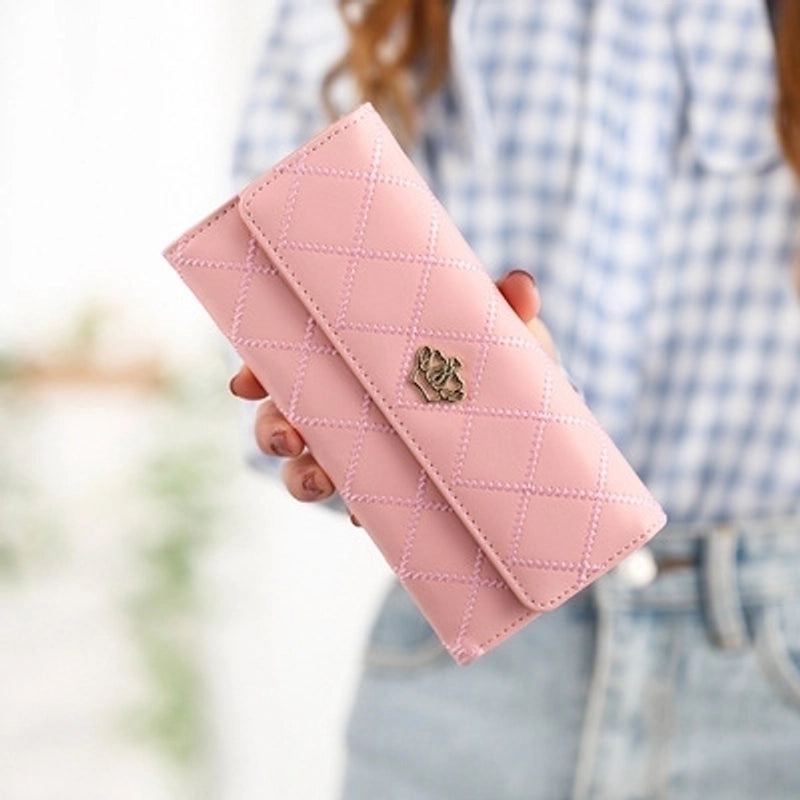 Women’s Plaid Pu Leather Flip Cover Wallets