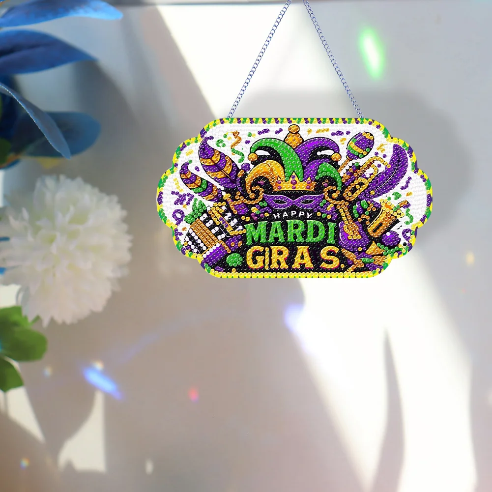 DIY St Patrick Sign Acrylic Wreath Diamond Painting Hanging Pendant Wall Decor