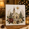 (30x30cm)DIY Pearl Painting Framed Church Handmade Pearl Material Art Kit Living Room Decor