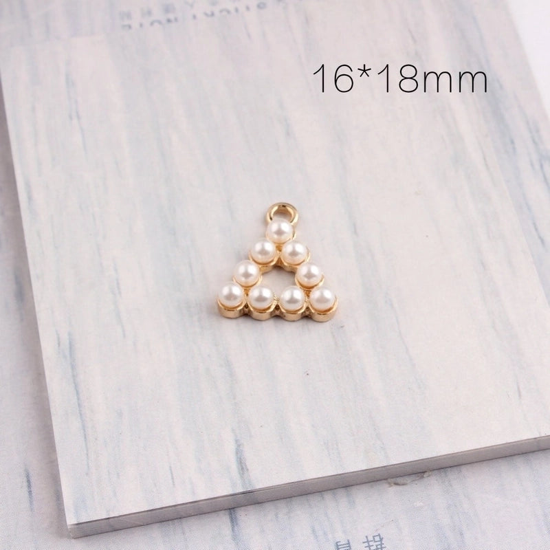 10 PCS/Package Alloy Pearl Geometric Pendant Minimalist