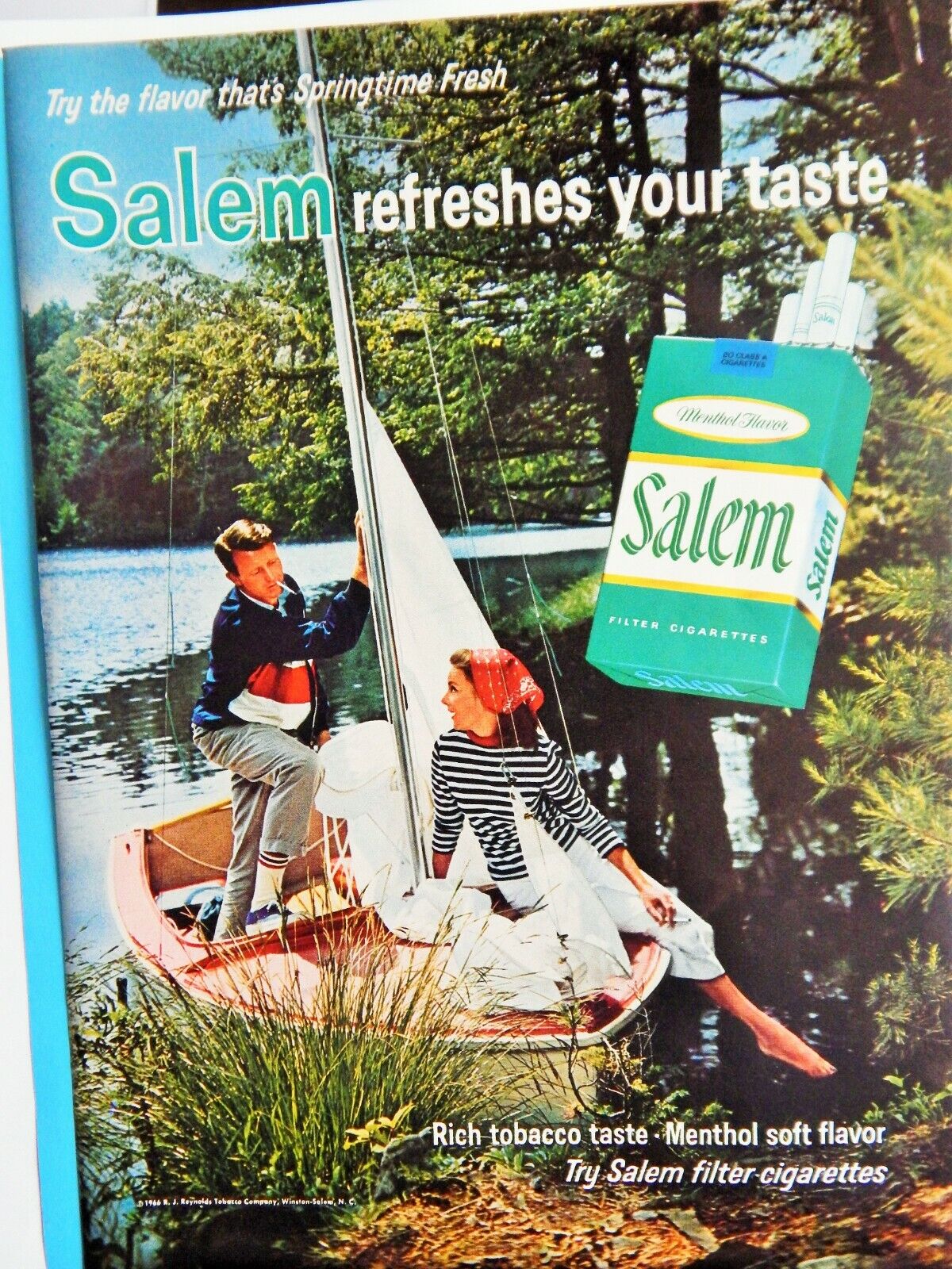 SALEM CIGARETTES ORIG. VTG 1966 Photo Poster painting AD, RARE EPHEMERA