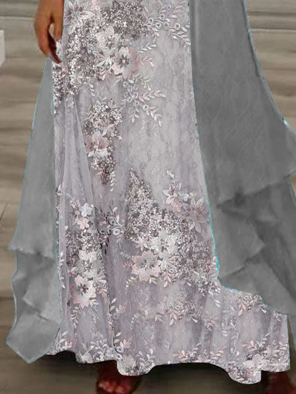 Women Half Sleeve V-neck Solid Color Dress