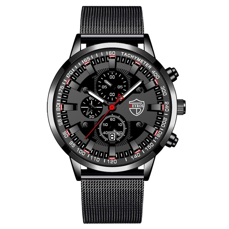 Retro Geometric Single Folding Buckle Quartz Men’s Watches