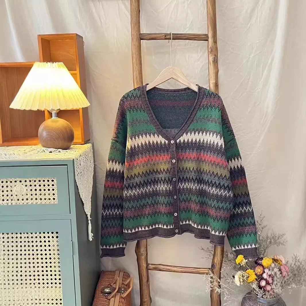 Chicfifth Sweater Women Winter Long Sleeve High Quality Autumn Vintage Top Knitted Cardigan