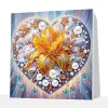 (Pre-Framed)Flower Heart-Special Shape Diamond Painting Kit(25x25cm)
