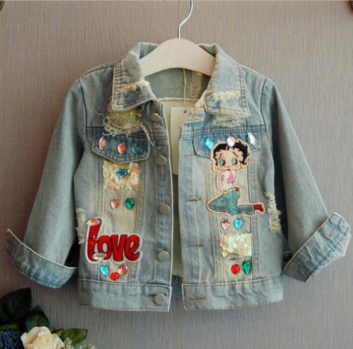 2019 Fashion Spring Children Outwear Coat 1-6Yrs Baby Boys Girls Outerwear Coat Girls Hole Denim Jackets Coats Kids Denim Jacket