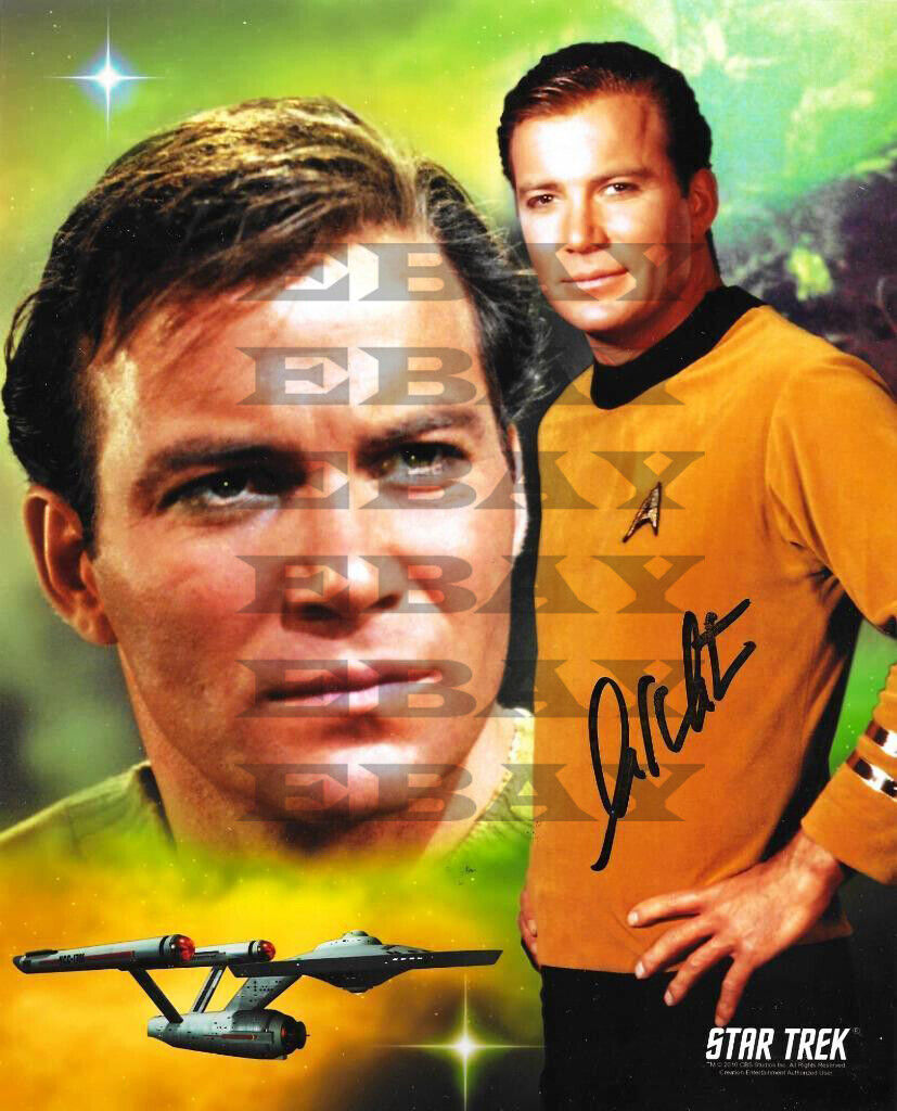 WILLIAM SHATNER TV CAPTAIN KIRK Star Trek Autographed 8x10 Photo Poster painting Signed REPRINT