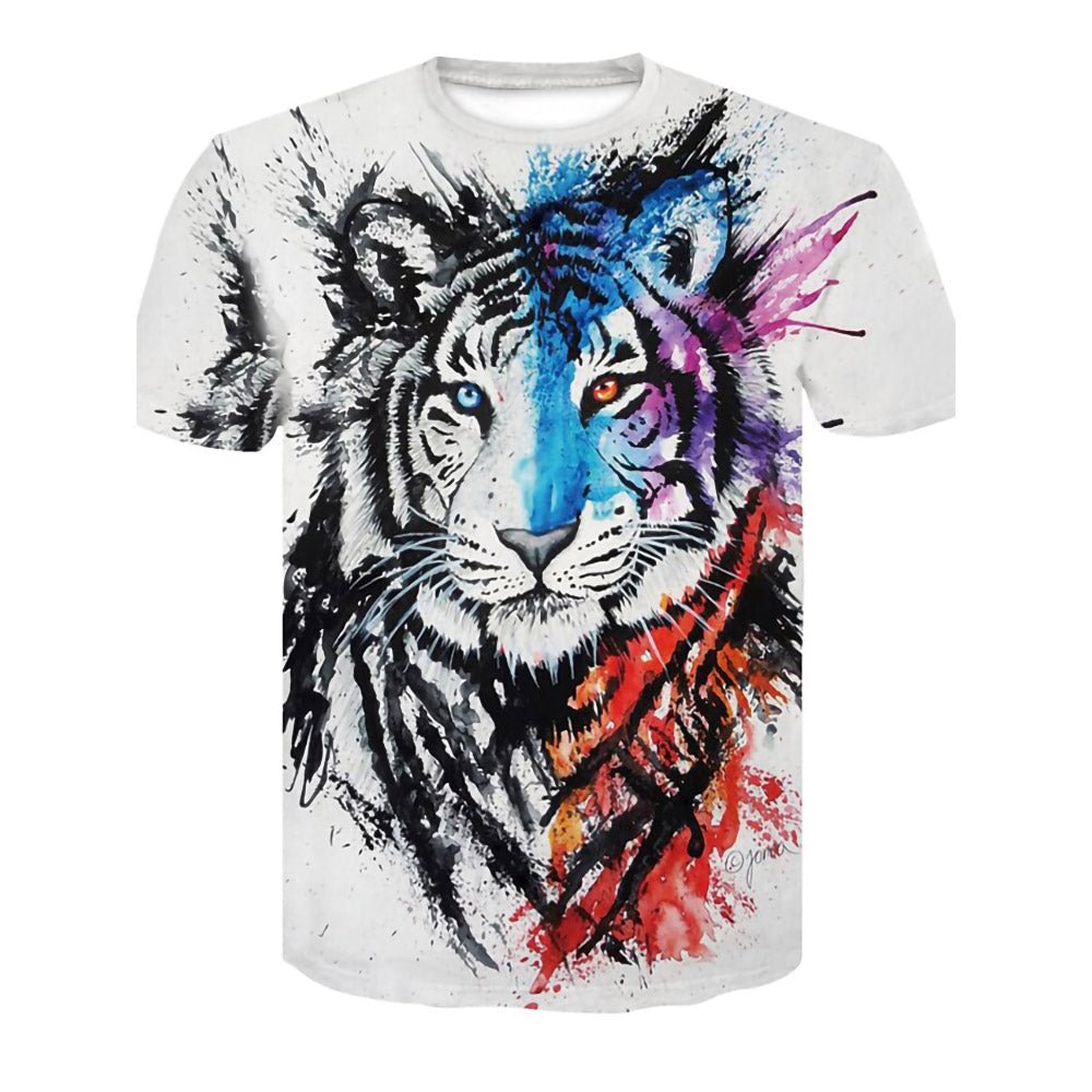 3D Graphic Short Sleeve Shirts Letter