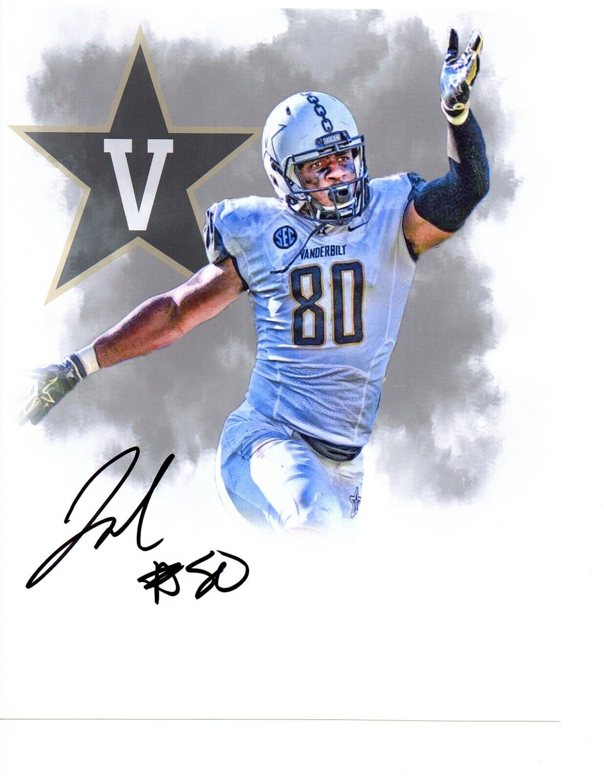 Jared Pinkney Vanderbilt Commodores signed autographed 8x10 football Photo Poster painting f