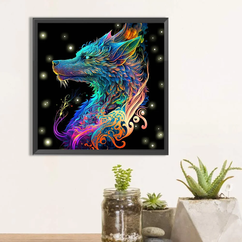 Full Round Diamond Painting 30*30cm - Dragon In The Dark
