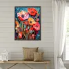 40x50cm coquelicot 5d bricolage full drill rond kit de peinture au diamant pour la d&eacute;coration murale de la maison