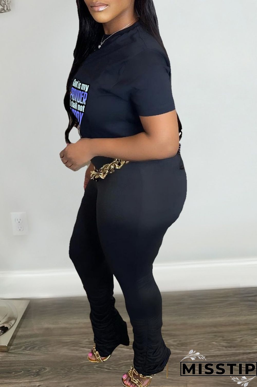 White Casual Print Basic O Neck T-Shirts