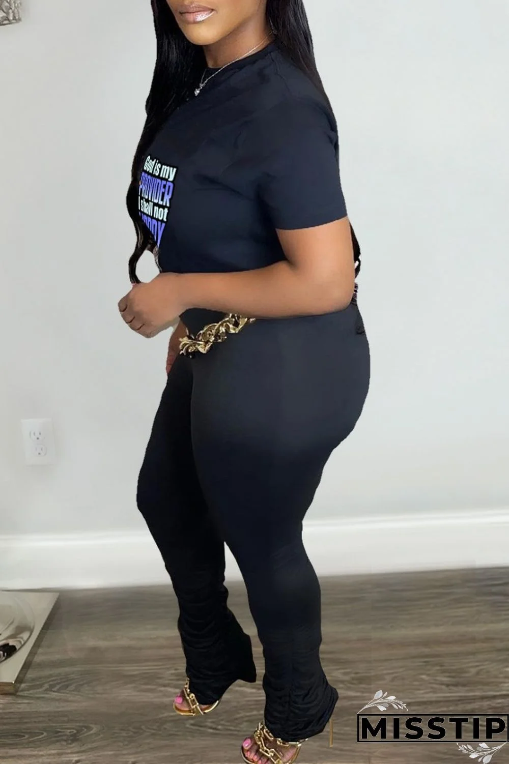 White Casual Print Basic O Neck T-Shirts